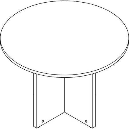 Lorell Conference Table, Round Top, 42inDia x 1inThick x 29inH, Gray Elm LLRPT42RGE